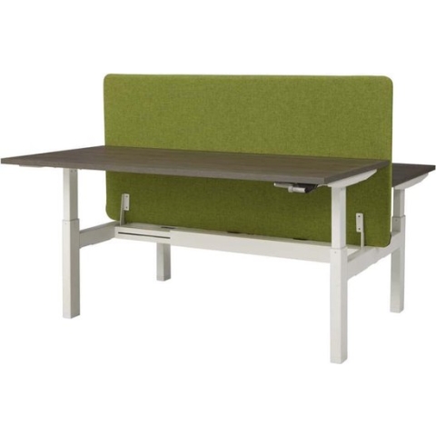 Duo bench slinger verstelbaar zit/zit bureau Teez breed 160CM diep 80CM bladkleur Ahorn framekleur Zwart (RAL9005)