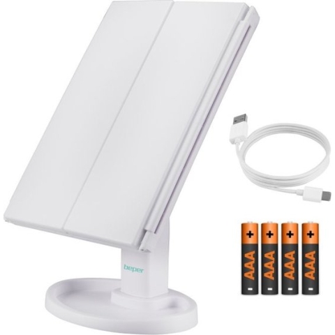 Beper P302VIS050 - Make-up spiegel met LED verlichting en vergrootte delen.