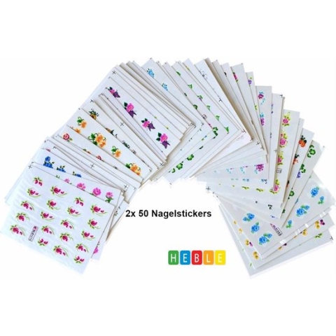 100 x~Kleurrijke~Nagelstickers~voor~een~Opvallend~Resultaat - van Heble®