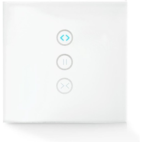 Nedis SmartLife Wandschakelaar - Wi-Fi - Gordijn / Sluiter / Zonnescherm - Muurmontage - 300 W - Android / IOS - Glas - Wit