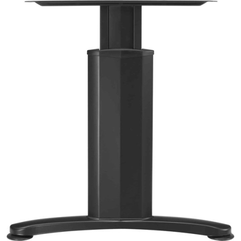 Hoogte verstelbare rechthoekige T-poot vergadertafel Work 200x100cm breed diep bladkleur Kersen framekleur Antraciet (Ral 7016)
