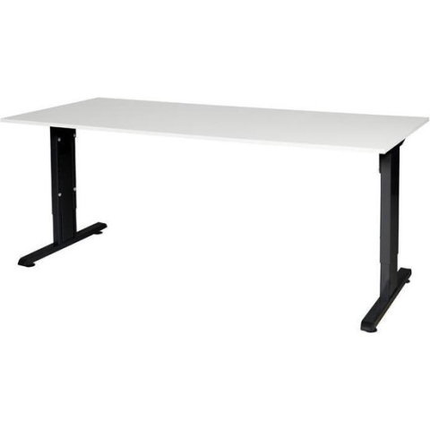 RoomForTheNew Bureau Schiphol Normal-Bureau - Bureautafel - Gaming bureau - Game bureau - Computertafel - Desk - Bureau wit - Verstelbaar bureau - Gaming Desk - Bureau tafel - Bureau verstelbaar--Wit blad-Wit  onderstel- 180x80