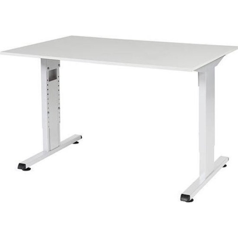 RoomForTheNew Bureau Schiphol Normal-Bureau - Bureautafel - Gaming bureau - Game bureau - Computertafel - Desk - Bureau wit - Verstelbaar bureau - Gaming Desk - Bureau tafel - Bureau verstelbaar--Wit blad-Wit  onderstel- 120x80