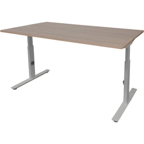 RoomForTheNew Bureau Schiphol plus-Bureau - Bureautafel - Gaming bureau - Game bureau - Computertafel - Desk - Bureau wit - Verstelbaar bureau - Gaming Desk - Bureau tafel - Bureau verstelbaar--Havana blad-Aluminium  onderstel- 140x80