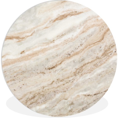 WallCircle - Wandcirkel - Muurcirkel Binnen - Marmer - Stenen - Kwarts - Textuur - 90x90 cm - Wanddecoratie - Ronde Schilderijen