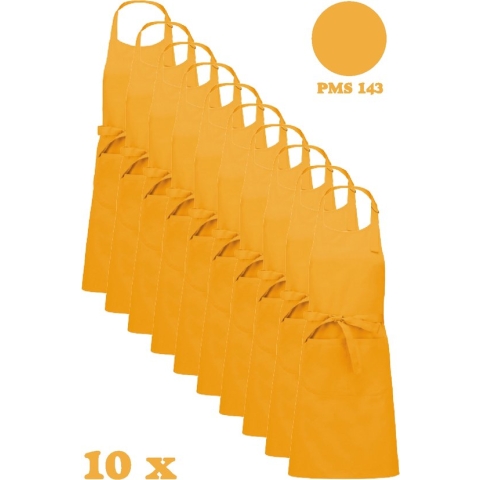 Awesome-Gifts - Horeca schort - Keukenschort - Kookschort - Barbecueschort - onbedrukt - 76 x 90 cm - per 10 stuks - Mustard