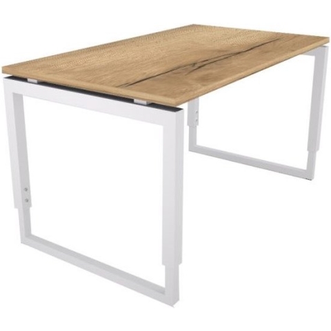 Offeco Bureau Harlow - Bureau - Bureautafel - Vergadertafel - Gaming bureau - Game bureau - Computertafel - Desk - Bureau Wit - Verstelbaar bureau - Gaming Desk - Bureau tafel - Bureau verstelbaar -  Natuur eiken  - 120x80cm-- blad-  onderstel- x80