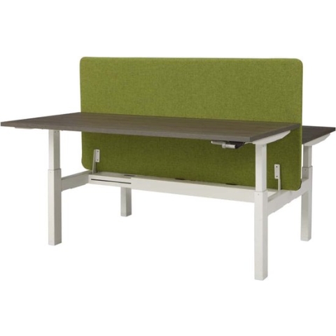 Duo bench slinger verstelbaar zit/zit bureau Teez breed 180CM diep 80CM bladkleur Beuken framekleur Zwart (RAL9005)