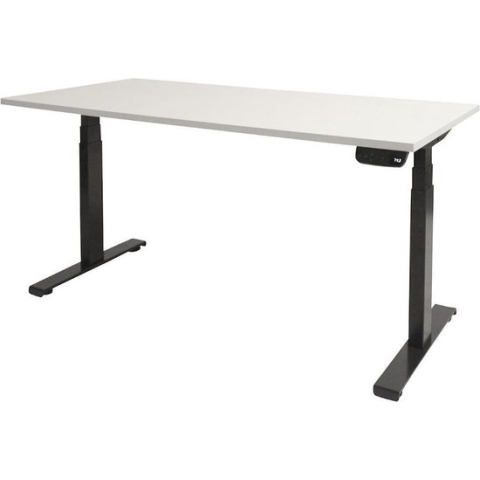RoomForTheNew Bureau Heathrow plus-Desk - Zit sta Bureau - Zit sta Bureau Elektrisch - Gaming Bureau - Game Bureau - Verstelbaar Bureau - standing Desk--Wit blad-Zwart  onderstel- 160x80