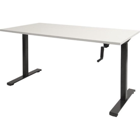 RoomForTheNew Bureau Heathrow Slinger-Desk - Zit sta Bureau - Zit sta Bureau Elektrisch - Gaming Bureau - Game Bureau - Verstelbaar Bureau - standing Desk - slinger bureau--Wit blad-Zwart  onderstel- 120x80