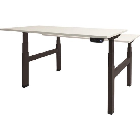 RoomForTheNew Bureau Heathrow Plus Duo-Desk - Zit sta Bureau - Zit sta Bureau Elektrisch - Gaming Bureau - Game Bureau - Verstelbaar Bureau - standing Desk - duo bureau - duo werkplek--Lindberg eiken blad-Zwart  onderstel- 120x80