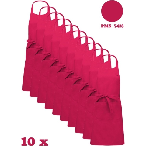 Awesome-Gifts - Horeca schort - Keukenschort - Kookschort - Barbecueschort - onbedrukt - 76 x 90 cm - per 10 stuks - Fuchsia