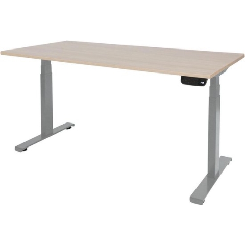 RoomForTheNew Bureau Heathrow plus-Desk - Zit sta Bureau - Zit sta Bureau Elektrisch - Gaming Bureau - Game Bureau - Verstelbaar Bureau - standing Desk--Lindberg eiken blad-Aluminium  onderstel- 120x80