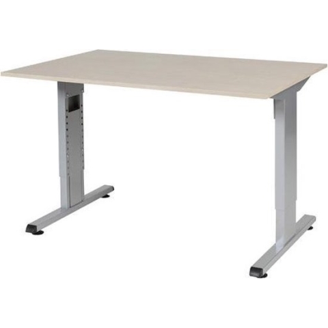 RoomForTheNew Bureau Schiphol Normal-Bureau - Bureautafel - Gaming bureau - Game bureau - Computertafel - Desk - Bureau wit - Verstelbaar bureau - Gaming Desk - Bureau tafel - Bureau verstelbaar--Robson eiken blad-Aluminium  onderstel- 120x80