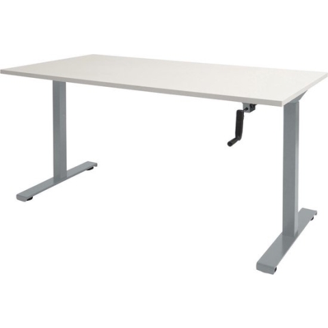 RoomForTheNew Bureau Heathrow Slinger-Desk - Zit sta Bureau - Zit sta Bureau Elektrisch - Gaming Bureau - Game Bureau - Verstelbaar Bureau - standing Desk - slinger bureau--Wit blad-Aluminium  onderstel- 120x80