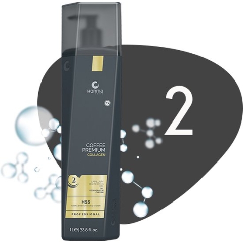 Honma Tokyo - Keratine Behandeling - Stijl haar met natuurlijk volume - Coffee Premium Collagen - Stap 2 - 1000ML