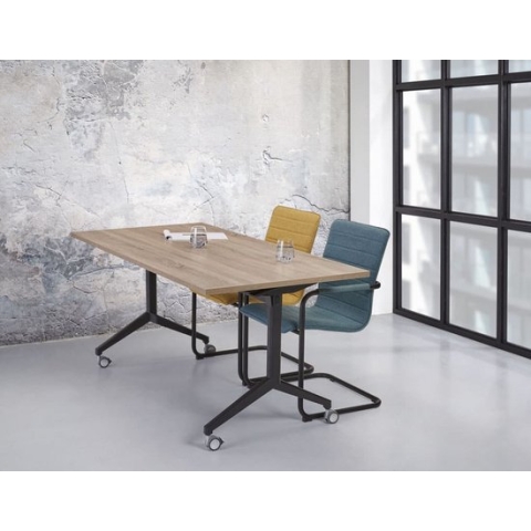 Universele klaptafel Hyper breed 180CM diep 80CM bladkleur Beuken framekleur Aluminium (RAL9006)