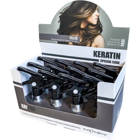 KayPro Keratin Filler 12 stuks x 10 ml – Professionele Haarverzorging – Droog en Beschadigd Haar - Keratine Behandeling