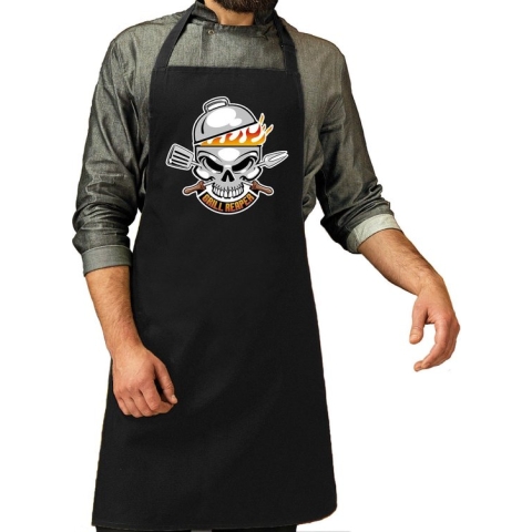 Grill reaper bbq schort / keukenschort zwart heren