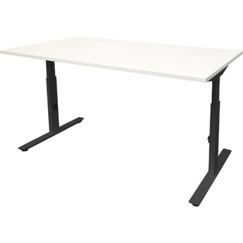 RoomForTheNew Bureau Schiphol plus-Bureau - Bureautafel - Gaming bureau - Game bureau - Computertafel - Desk - Bureau wit - Verstelbaar bureau - Gaming Desk - Bureau tafel - Bureau verstelbaar--Wit blad-Zwart  onderstel- 180x80