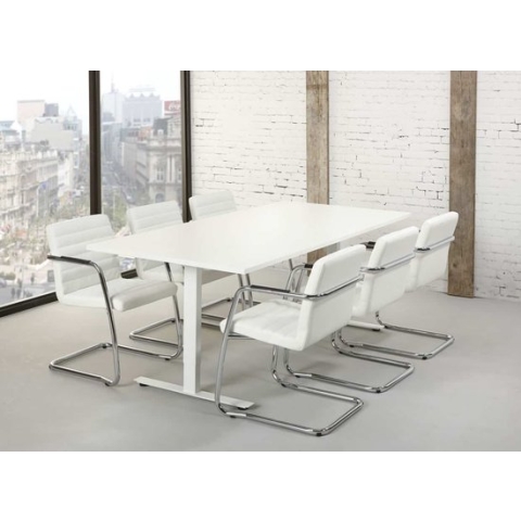 Rechthoekige vergadertafel Teez design 200x100cm bladkleur Antraciet eiken framekleur Zwart (RAL9005)