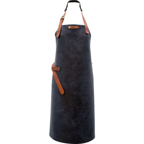 Xapron luxe leren (BBQ) schort Kansas - kleur Blue (blauw)