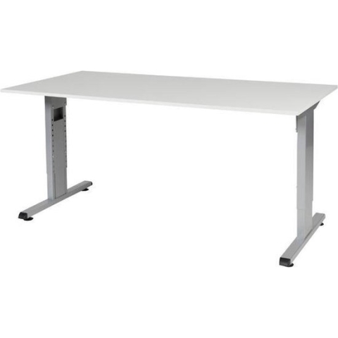RoomForTheNew Bureau Schiphol Normal-Bureau - Bureautafel - Gaming bureau - Game bureau - Computertafel - Desk - Bureau wit - Verstelbaar bureau - Gaming Desk - Bureau tafel - Bureau verstelbaar--Grijs blad-Aluminium  onderstel- 160x80