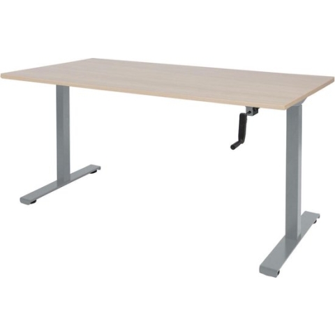 RoomForTheNew Bureau Heathrow Slinger-Desk - Zit sta Bureau - Zit sta Bureau Elektrisch - Gaming Bureau - Game Bureau - Verstelbaar Bureau - standing Desk - slinger bureau--Lindberg eiken blad-Aluminium  onderstel- 180x80