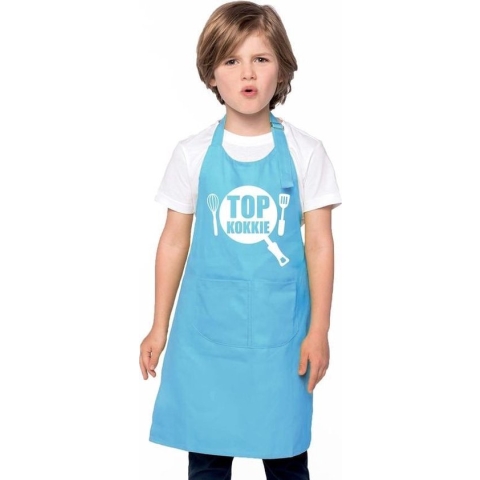 Top kokkie keukenschort blauw kinderen