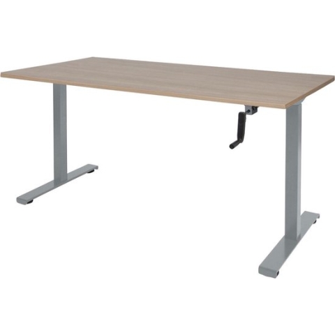 RoomForTheNew Bureau Heathrow Slinger-Desk - Zit sta Bureau - Zit sta Bureau Elektrisch - Gaming Bureau - Game Bureau - Verstelbaar Bureau - standing Desk - slinger bureau--Havana blad-Aluminium  onderstel- 180x80