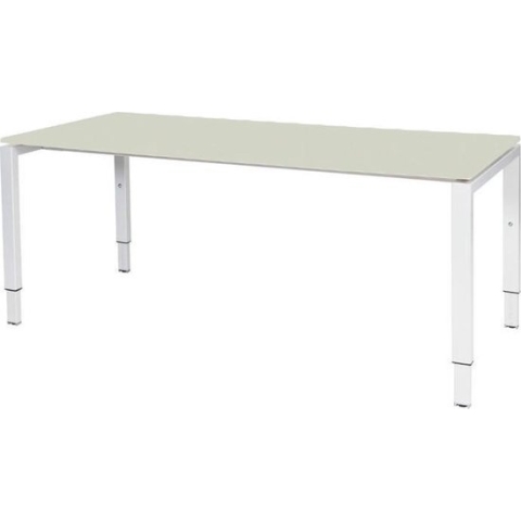 RoomForTheNew Bureau Hartsfield-Bureau - Desk - Bureautafel - Gaming bureau - Game bureau - Computertafel - Bureau - Gaming Desk - Table - Bureau tafel - Computerbureau - Office Desk - Gaming tafel - thuiswerkplek--Grijs blad-Wit  onderstel- 160x80