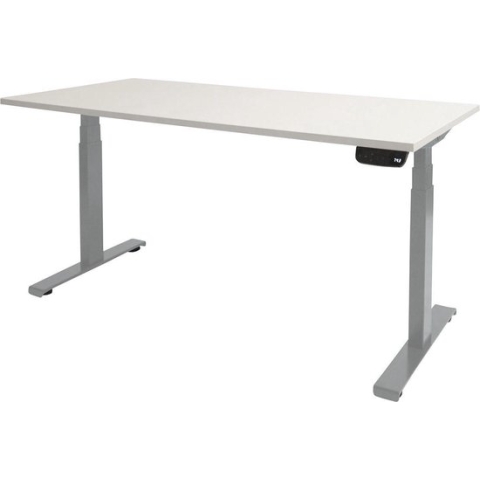 RoomForTheNew Bureau Heathrow plus-Desk - Zit sta Bureau - Zit sta Bureau Elektrisch - Gaming Bureau - Game Bureau - Verstelbaar Bureau - standing Desk--Wit blad-Aluminium  onderstel- 120x80