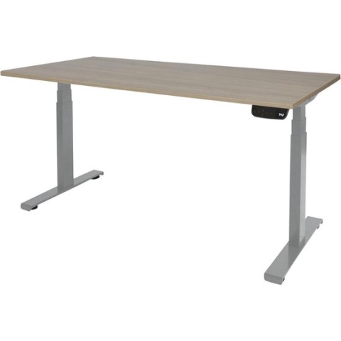 RoomForTheNew Bureau Heathrow plus-Desk - Zit sta Bureau - Zit sta Bureau Elektrisch - Gaming Bureau - Game Bureau - Verstelbaar Bureau - standing Desk--Robson eiken blad-Aluminium  onderstel- 140x80