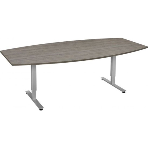 Offeco Bureau York Plus - Bureau - Bureautafel - Vergadertafel - Gaming bureau - Game bureau - Computertafel - Desk - Bureau Aluminium - Verstelbaar bureau - Gaming Desk - Bureau tafel - Bureau verstelbaar –  Bruin eiken -240x120cm