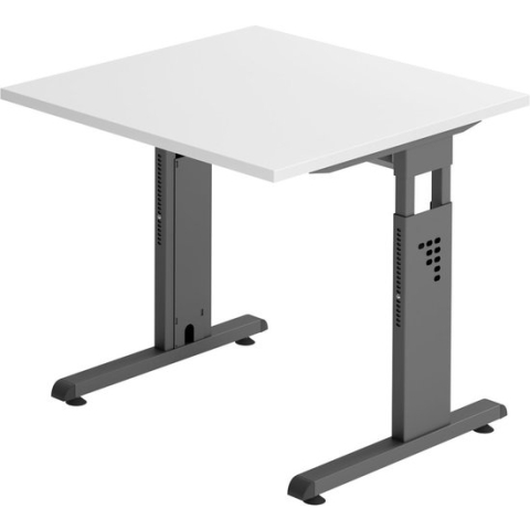 MEGA 8 G | Bureau - 80 x 80 Tafelhoogte I In hoogte verstelbaar Wit/Grafiet