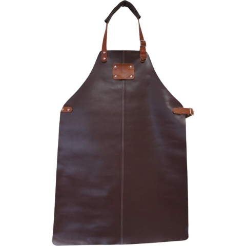 Landmann Lederen BBQ schort - Leer - Donkerbruin - 2-delig - Premium - Lederen schort - Met kruissluiting - Keukenschort - Handgemaakt Leren Schort - Buffalo Leer - Barbecueschort - Lederen Schort bruin- Kokschort - Kookschort – Keukenschort Man