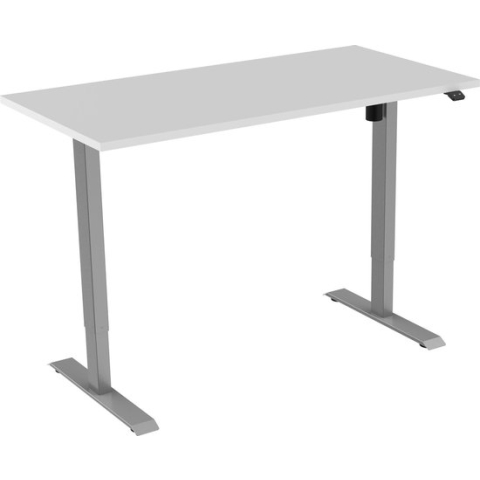 Active zit sta bureau elektrisch -  120 x 80 cm - grijs frame - Wit werkblad- ergonomisch bureau - verstelbaar bureau