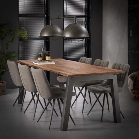 Industriële acacia houten eetkamertafel Edge 180 cm