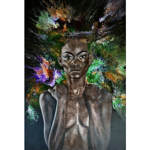 Canvas schilderij - vrouw - woonkamer - 120x80 cm - Expression - decoratie