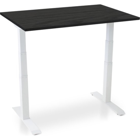 Zit-sta bureau elektrisch verstelbaar - MRC PRO NEN-EN 527 | 120 x 80 cm | frame wit - blad zwart eiken | memory functie met USB | 150kg draagvermogen