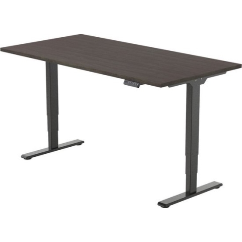 Office Hero® Cosmic Elektrisch - Zit sta bureau in hoogte verstelbaar zwart frame - Game bureau - Computertafel - Werktafel - 120x80 - Logan eik