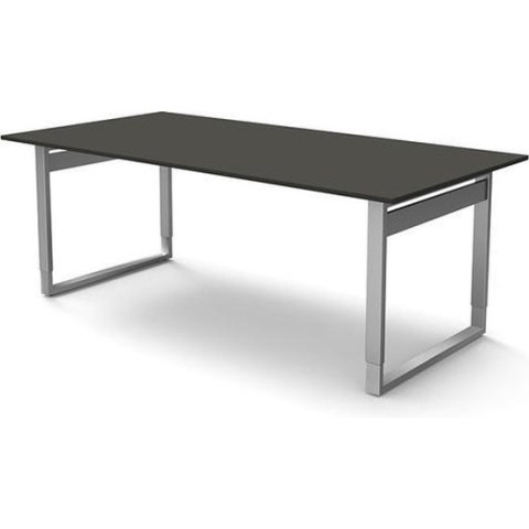 Vergadertafel Atwork antraciet 200x100cm verstelbaar