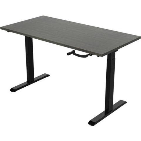 Office Hero® Cosmic Slinger- Zit sta bureau in hoogte verstelbaar zwart frame - Game bureau - Computertafel - Werktafel - 120x80 - Logan eik