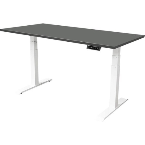 IVOL Elektrisch verstelbaar bureau 180x80 cm Dual motor - Wit met Antraciet