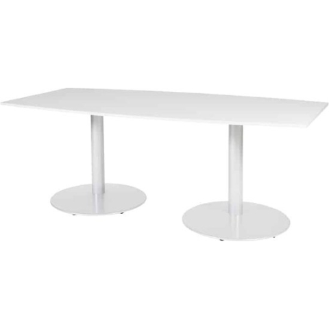 Vergadertafel - Linesto 200x100 tonv. grijs - wit frame