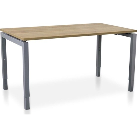 Rechthoek bureau instelbaar | Start Nevada | 160 x 80 cm | Frame aluminium - blad robuust eiken