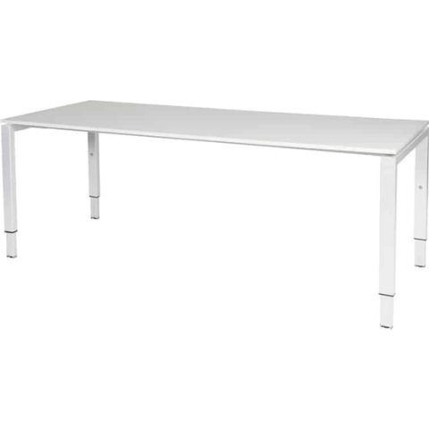 Verstelbaar Bureau - Domino 200x80 wit - wit frame