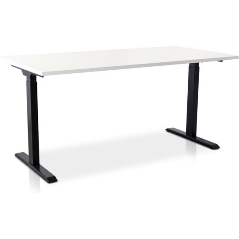 Zit-sta bureau snelslinger verstelbaar - MRC FAST FLEX | 180 x 80 cm | frame zwart - blad wit