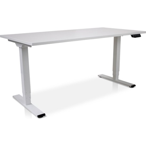 Zit-sta bureau elektrisch verstelbaar - MRC COMFORT | 160 x 80 cm | frame wit - blad wit