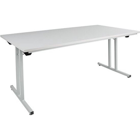 Opklapbare kantinetafel met T-poot 180cm x 80cm grijs frame grijs blad